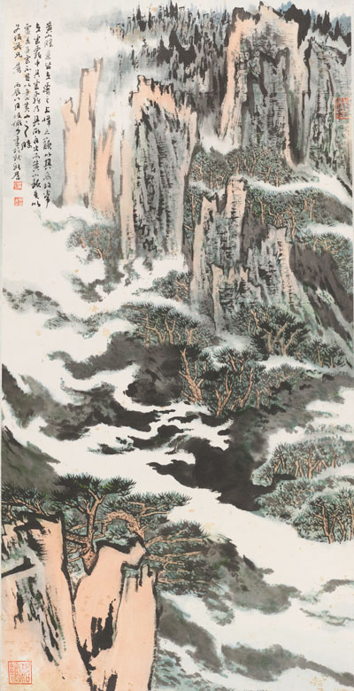 黄山图-轴-96x48cm-1976年