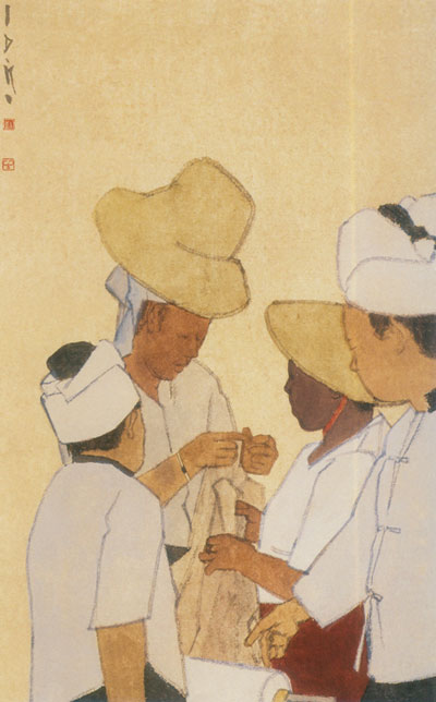 杜大恺-傣集市-78x48cm-2011年