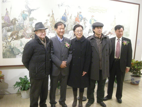 赵文元与王阔海王阿敏等几位老师合照