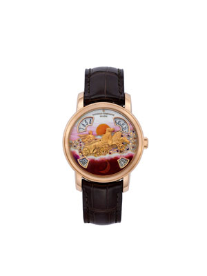 江诗丹顿250周年纪念版-Les-Metiers-d\Art-18K红金珐琅手表
