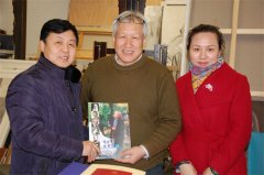 《艺术天成》杂志社社长杨文超和通联部主任宁文艳拜访著名书画家刘巨德先生